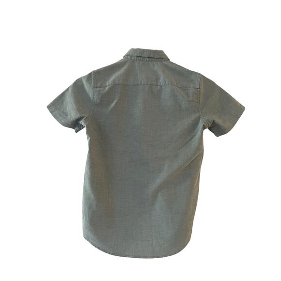 RCVA Boy's Fit Short Sleeve Button Down Shirt Size S Oxford Blue Pocket Woven - Picture 2 of 6